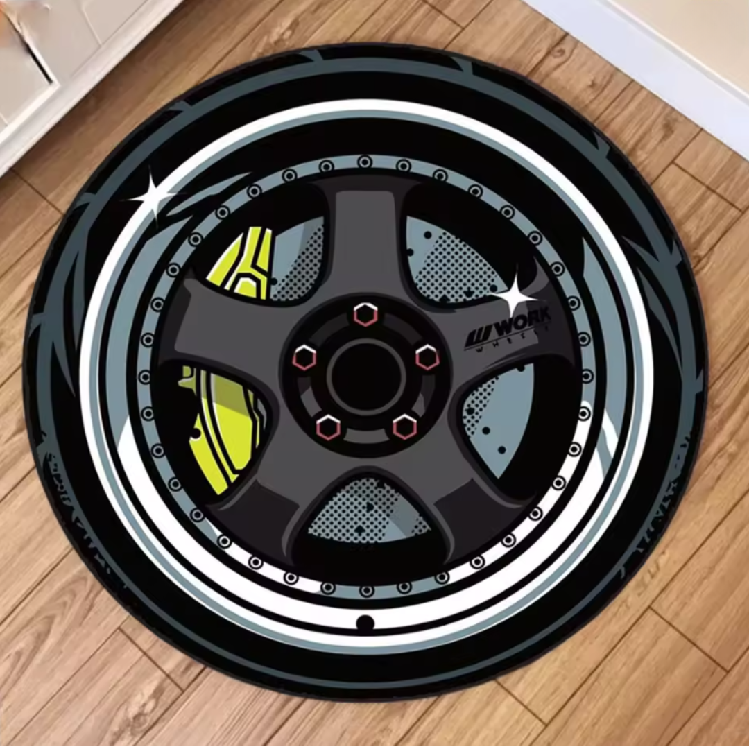 Alfombra Redonda Estilo Llantas Racing