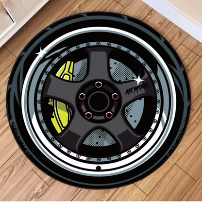 Alfombra Redonda Estilo Llantas Racing