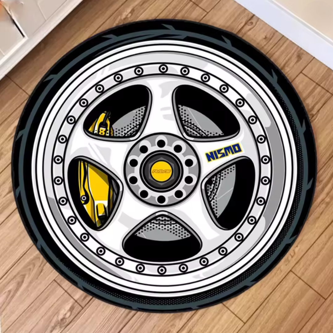 Alfombra Redonda Estilo Llantas Racing
